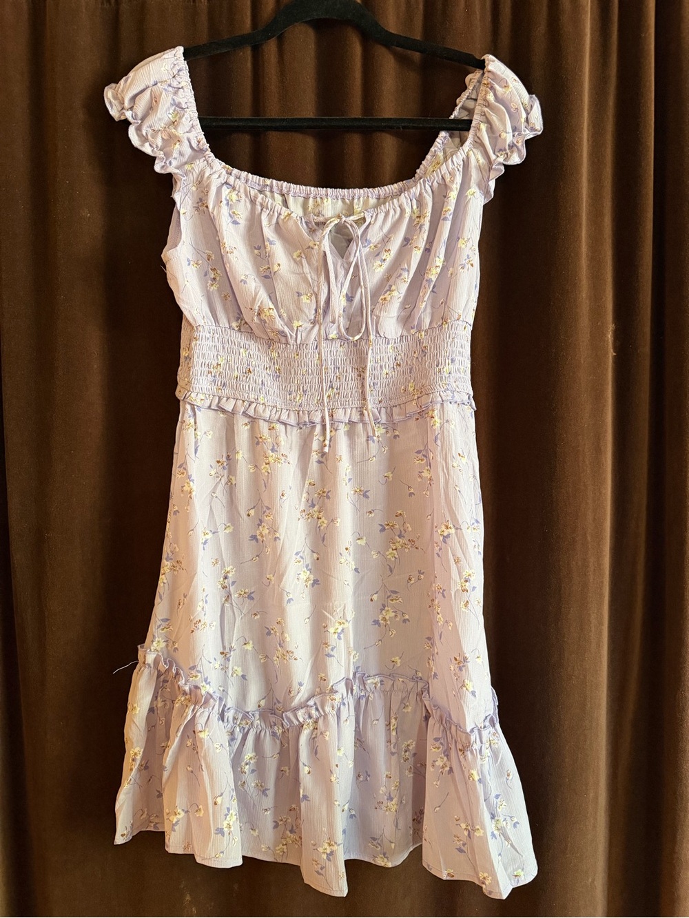 Lilac Floral Smocked Ruffle Sundress